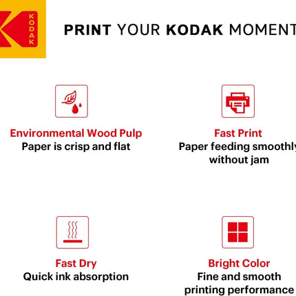 KODAK Picture Paper Vivid 4"x6", 100 count, 66lb-230g/m2 weight, 11.9 mil thickness, Vivid color picture paper- THIS PRODUCT IS NOT COMPATIBLE WITH THE KODAK DOCK PRINTER"