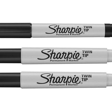 Sharpie Twin Tip Permanent Marker Pens - Black Ink