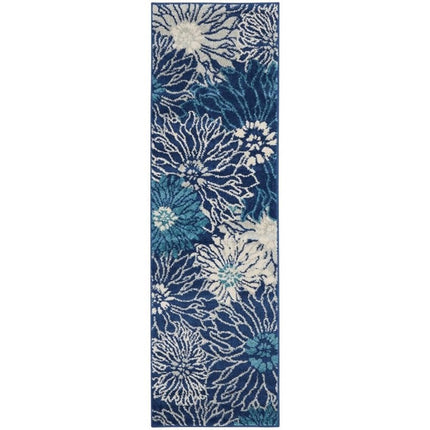 Nourison Home Passion 6' Runner Navy Ivory Fabric 