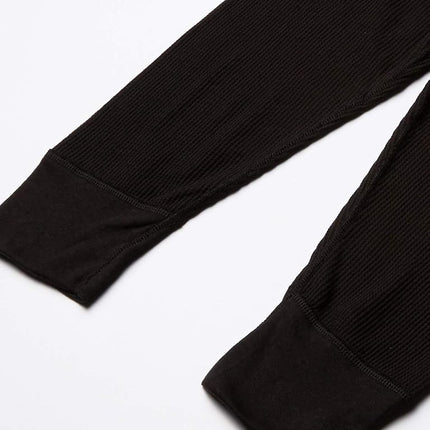 Fruit of the Loom mensClassic Midweight Waffle Thermal Underwear Bottoms Base Layer Bottom - Black - XL