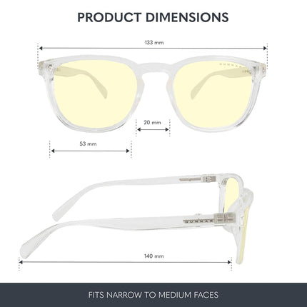GUNNAR - Gaming and Computer Glasses - Blocks 65% Blue Light - Oakland, Crystal, Amber Tint, Amber, One Size