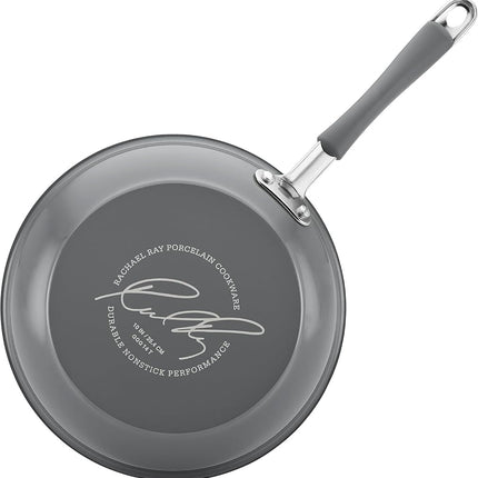 Rachael Ray - 16802 Juego de ollas y sartenes antiadherentes Rachael Ray Cucina, 12 piezas, Gris Sal Marina