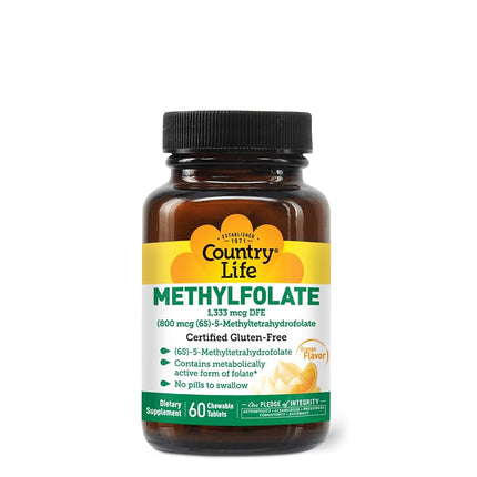 Country Life Methyl Folate 800 mcg Lozenges, 60 Co