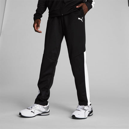 PUMA Men's Contrast Pants (Available in Big & Tall) Sweatpants, Black/White, Medium