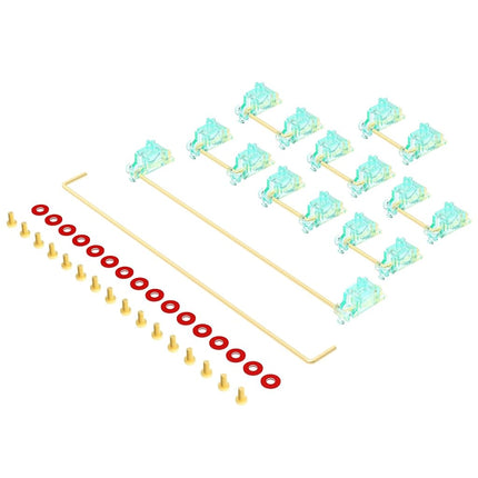 DUROCK Stabilizer V3, Screw in Stabilizers with 2u 6.25u 7u Wires, PCB Mount Keyboard Stabilizers for Mechanical Keyboards (V3 Teal 100% Kit)