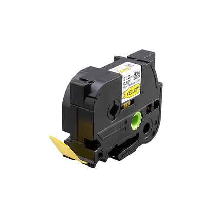 Brother HSe651E 21mm (0.82in) Black on Yellow 3:1 Heat Shrink Tube
