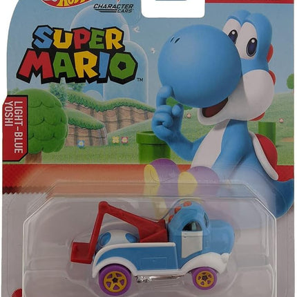 Hot Wheels Super Mario Character Cars - Light-Blue Yoshi