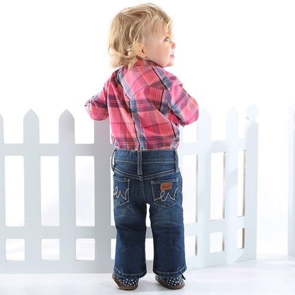 Wrangler Jean Ajustado para Bebés Niñas, Azul Medio, 3-6 Meses