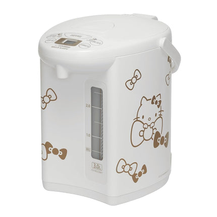 Hervidor y calentador de agua Micom de edición limitada Zojirushi x Hello Kitty con capacidad de 3 litros y configuraciones de calentamiento ajustables (blanco)