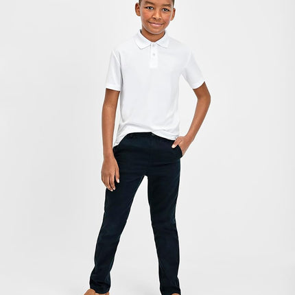 The Children's Place Boys' Short Sleeve Pique Polo,multipacks Shirt, White 5 Pack, M (Pack of 5)