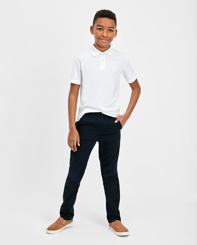 The Children's Place Boys Short Sleeve Pique Polo Shirt, White 5 Pack, XX-Large US