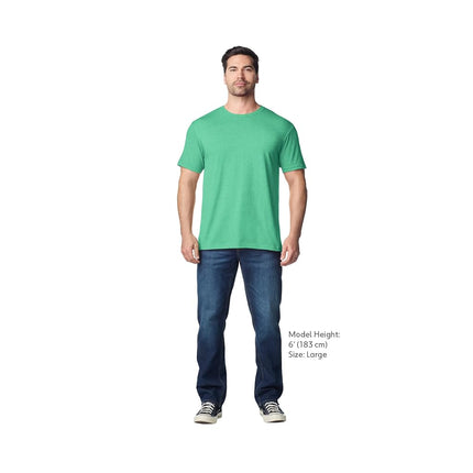 Gildan Softstyle Cotton T-Shirt, Style G64000, Multipack, Heather Irish Green (2-Pack), Medium