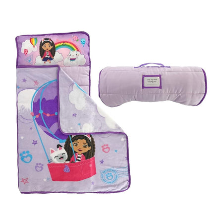 Franco DreamWorks Gabby's Dollhouse Soft Toddler Nap Mat with Pillow and Blanket Perfect for Preschool/Daycare/Travel/Sleeping Bag, 21" x 45" (Official Gabby's Dollhouse Product) by