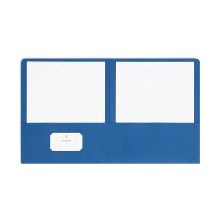 Smead Two-Pocket Heavyweight Folder, Paper Folders with Pockets, Letter Size, Dark Blue, 25 per Box (87854)