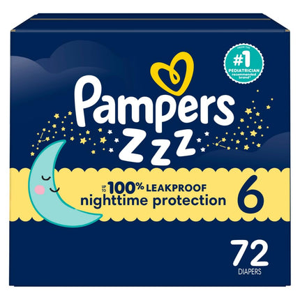 Pampers ZZZ Overnight Diapers, Size 6 (35+ lbs), 7