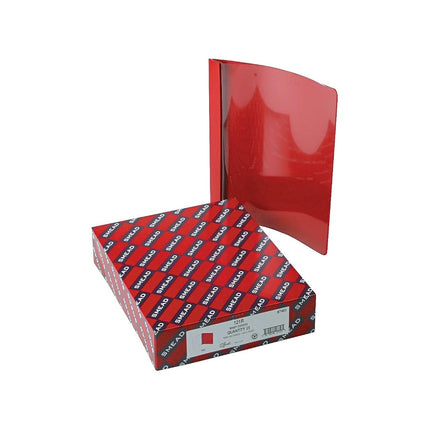 Smead Clear Front Report Cover, 3 1/2 Inches Double Tang Fasteners, Letter Size, Red, 25 Per Box (87461)