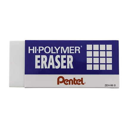 Pentel Hi-Polymer Block Eraser, Super XL White, 8-