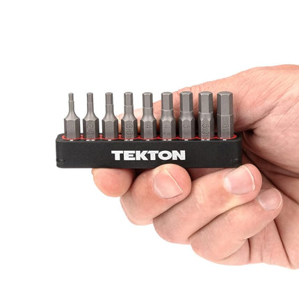 TEKTON 1/4 Inch Hex Bit Set with Rail, 9-Piece (2-6 mm) | DZX93002