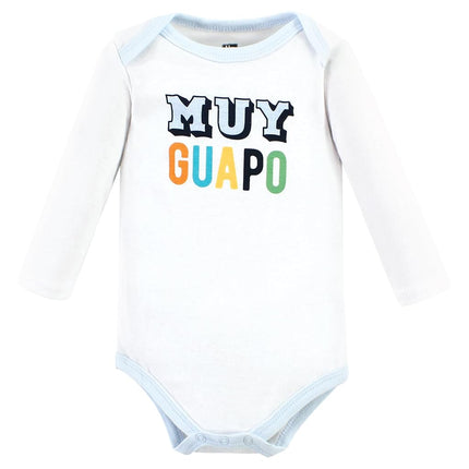 Hudson Baby Unisex Baby Cotton Long-Sleeve Bodysuits, Hola Ladies 5-Pack, 9-12 Months, Hola Ladies 5-pack, 9-12 Months