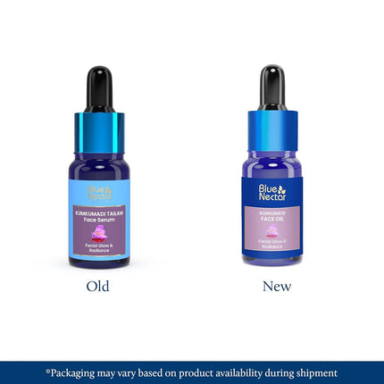 Blue Nectar Kumkumadi Oil for Face for Mature Skin | Ayurvedic Saffron Face Cleansing Oil | Authentic Kumkumadi Tailam Saffron Serum for Women & Men (10ml, 26 Herbs)