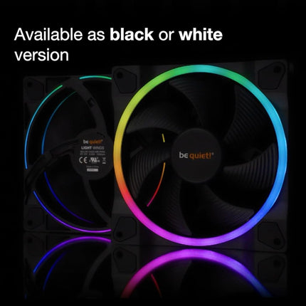 be quiet! Light Wings 120mm PWM White Fan, 3 Fans Included, ARGB Lighting, Multiple Colors and Modes, Silence-Optimized Fan Blades, High Air Pressure, Low Noise-Generating Turbulences