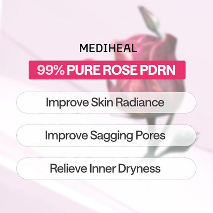 MEDIHEAL Rose PDRN Essential Face Sheet Mask, Healthy Glow (10ea)