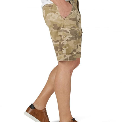 Wrangler Authentics Men's Classic Relaxed Fit Stretch Cargo Short, Jungle Elmwood Camo, 38