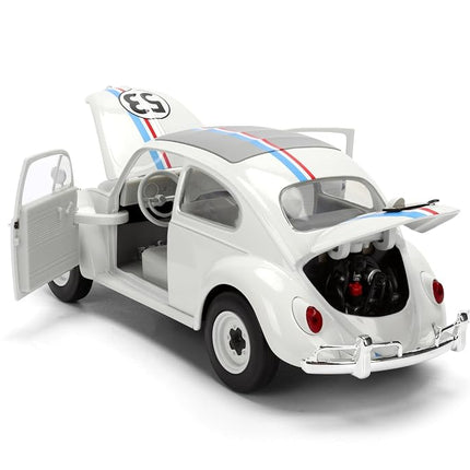 Jada Herbie The Love Bug Volkswagen Beetle Hollywood Rides 1:24 Die-Cast Vehicle with Tire Rack Toys