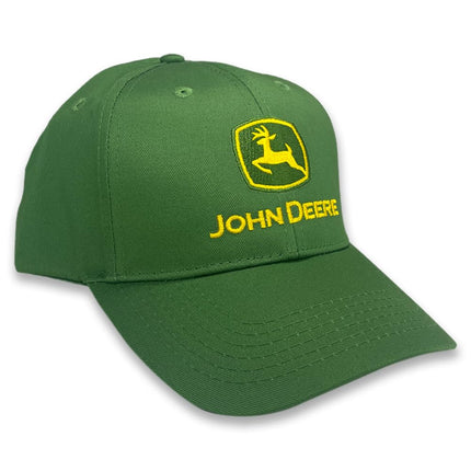 John Deere Men's Trademark Logo Core Baseball Cap, Green, Yellow Logo, One Size