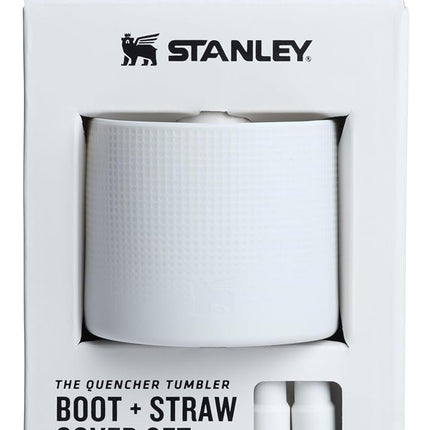 Stanley Quencher Boot and Straw Cover Cap | Anti-Slip Silicone Protector for 14 oz Tumbler with Handle | Accessory Set for Stainless Steel Drinking Cup | BPA-Free | Pale Stone