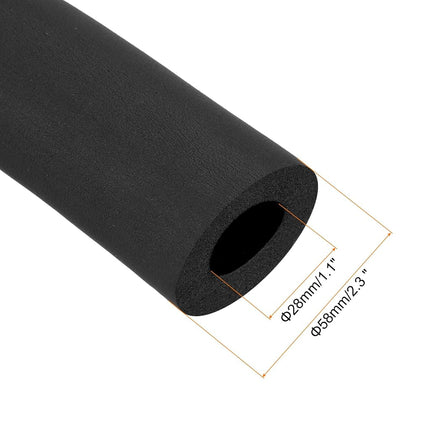 uxcell Foam Tubing for Handle Grip Support, Pipe Insulation Outside Pipe Lagging, 28mm ID 58mm OD 1m Black