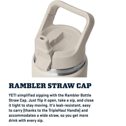 YETI Rambler 26 oz Bottle, Vacuum Insulated, Stainless Steel with Color Matching Straw Cap, Key Lime
