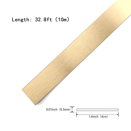 Gold Metalized Brushed Finish Molding Trim, Peel and Stick Strip for Mirror Frame, Wall, Fireplace and Home DIY Decoration (32.8 ft x 1.6 inch)