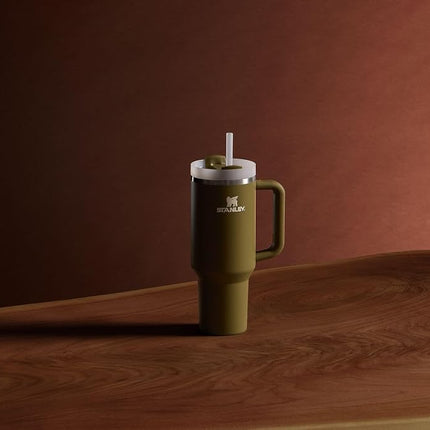 Vaso Stanley Quencher H2.0 con asa y pajita, 1200 ml | Tapa Flowstate de 3 posiciones | Compatible con portavasos para viajes | Vaso térmico de acero inoxidable | Sin BPA | Tomillo exclusivo