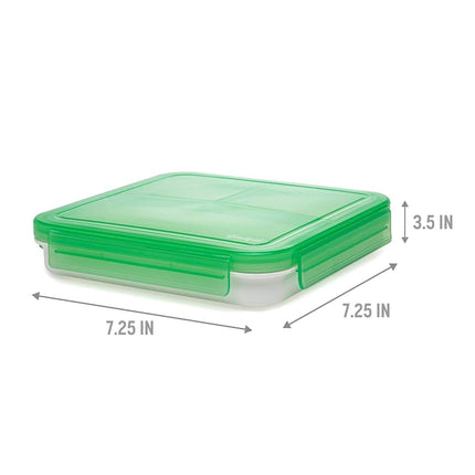 Goodful Reusable Lunch Container with 3 Compartments, BPA-Free, Leak-Proof Lid, Easy to Open and Close, Microwave Safe, Dishwasher Safe