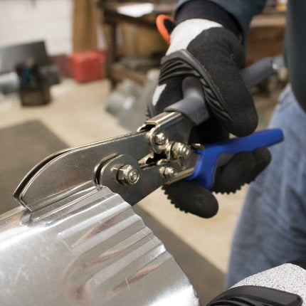 Klein Tools 86520 5 Blade Crimper for Ductwork, Pipe and Sheet Metal Crimps 24 Gauge Steel, 28 Gauge Stainless