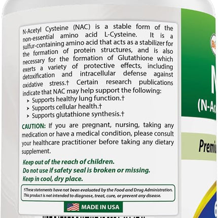Best Naturals Nac N-Acetyl-Cysteine 600 Mg 250 Capsules
