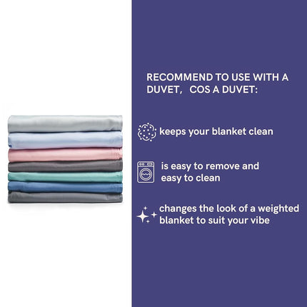 YnM Exclusive Cotton Weighted Blanket, Fall Asleep Faster and Sleep Better, 100% Oeko-Tex Certified Material with Glass Beads (Navy, 152cmx203cm, 7.7kg), Suit for One Person(75~80kg) Use on Queen Bed