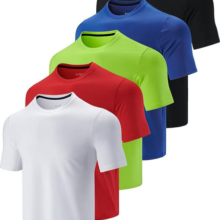 Liberty Imports 5 Pack Men’s Active Quick Dry Crew