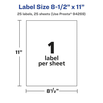 Avery Glossy Clear Sticker Paper, 8.5" x 11" Clear Stickers, 25 Glossy Clear Labels, Laser/Inkjet Printable Labels, Great for Product Labels, Wedding Labels, and Mailing Labels