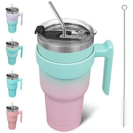 BJPKPK 40 oz Tumbler with Handle and Straw Stainle