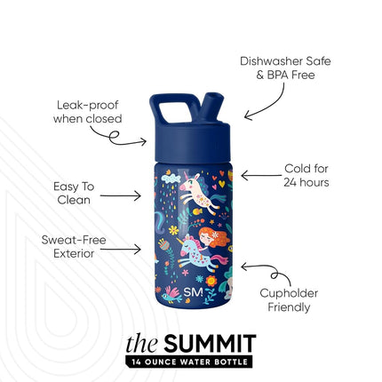 Simple Modern Kids Water Bottle & Toddler Cup | 14oz | Unicorn