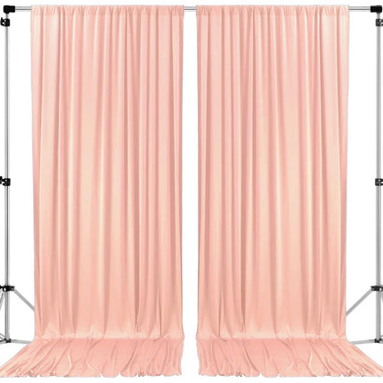 AK TRADING CO. 3m x 3m 5FT x 10FT Peach Polyester Backdrop with Rod Pockets Black