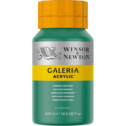 Winsor & Newton, Galeria Acrylic, Permanent Green Deep, 500ml