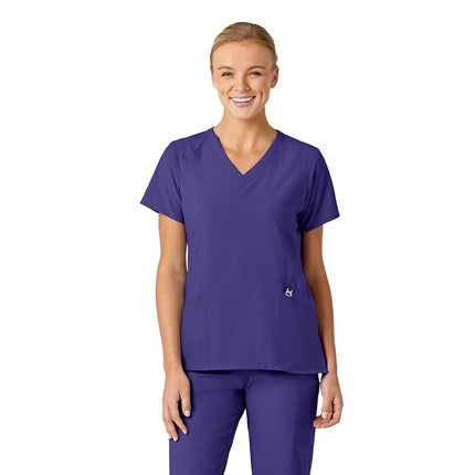 WonderWink Women's Stylized V-Neck Top, Grape, Sma