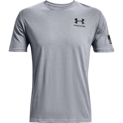 Under Armour Camiseta New Freedom Flag para Hombre, Steel Medium Heather (035)/Negro, XL