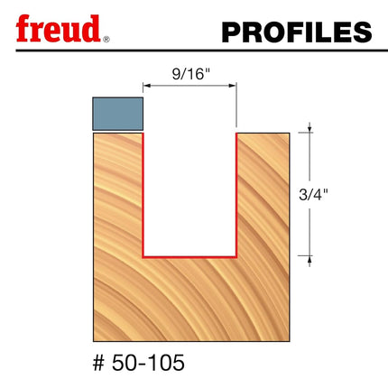 Freud 50-105: 9/16" (Dia.) Top Bearing Flush Trim Bit with 1/4" Shank, 3/4" Carbide Height