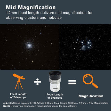 Celestron 93319 Omni Series 1.25 inch / 12mm Eyepiece, Black/Silver