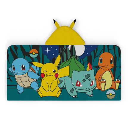 Serviette à capuche Pokemon en tissu éponge de coton super doux pour le bain, la piscine et la plage, 24 po x 50 po, (produit sous licence officielle) par Franco