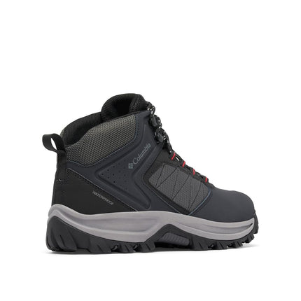 Columbia Men's Transverse Hike Waterproof, Waterproof Mid Rise Trekking and Hiking Boots, Black/Mountain Red, 9.5